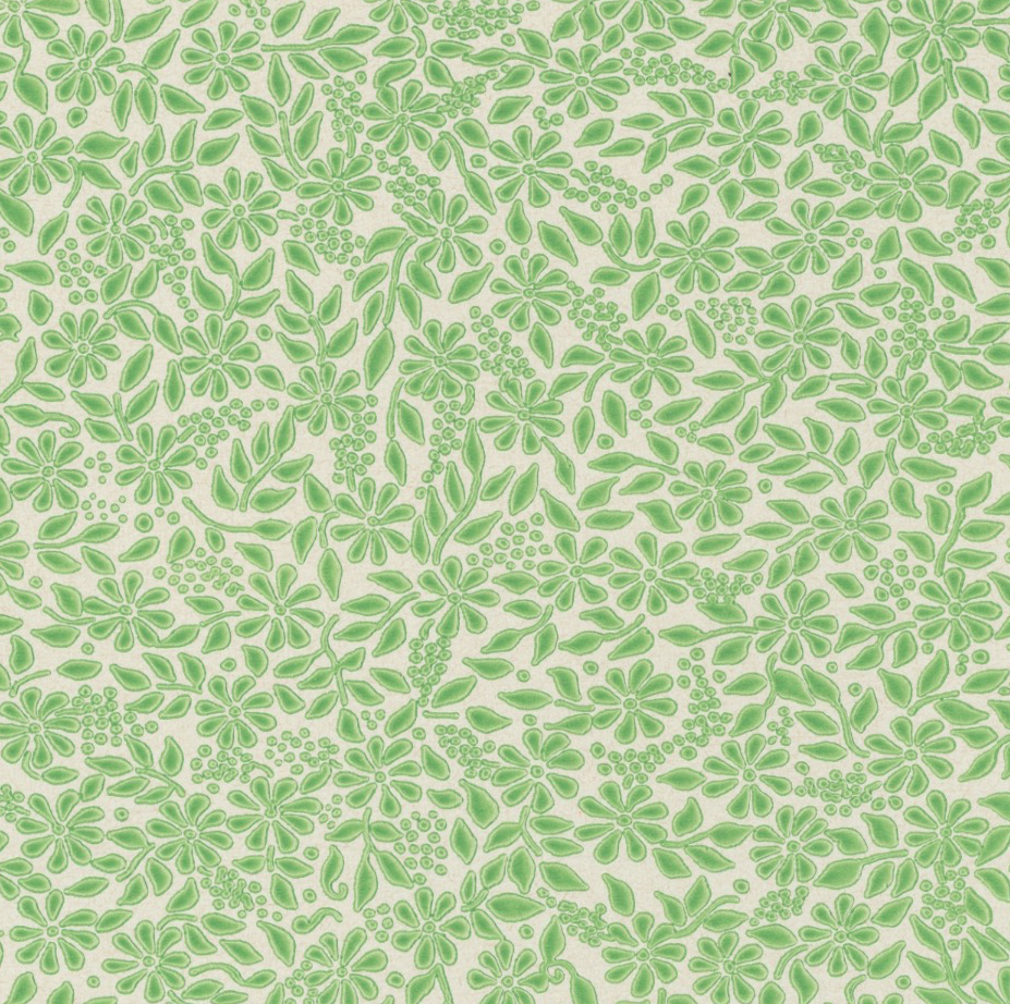 Green Floral Liberty Pattern Vintage Paper